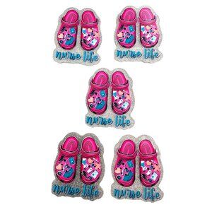 10 pc glitter RN Nurse acrylic flat back charm for badge reels keyrings earrings